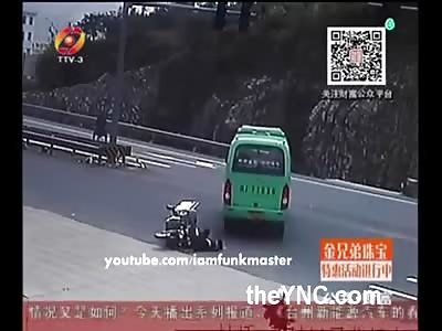 Watch a Freak Accident Squish This Bike Riders Head