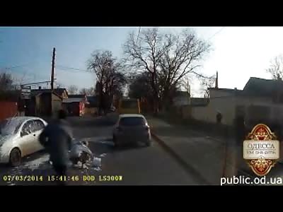 Don't Carry Paint While Crossing the Road if You're Not Going to Look Both Ways (BRUTAL)