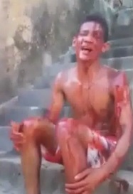 Crying Man Tortured by Rival Gang Sliced to Shit Begging Only to be Finished with a Gunshot