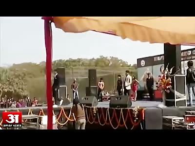 Falling Structure Crushes Concert Promoter on Stage