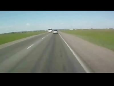 Car Disintegrates in Front of your Eyes After Being Hit by Huge Truck