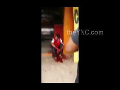 Thief Taking his Last Thoughts Before Keeling Over and Dying While Blood Pours Out