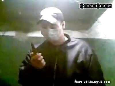 Russian kids stab a bum to death