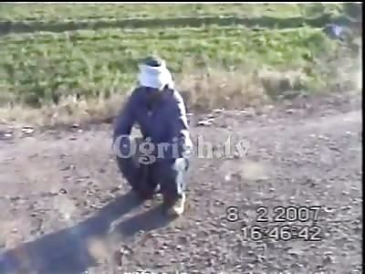 Execution of a man with AK 47