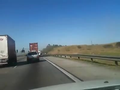 Police Helicopter in Brazil Shoots and Kills Suspect on Busy Highway Road