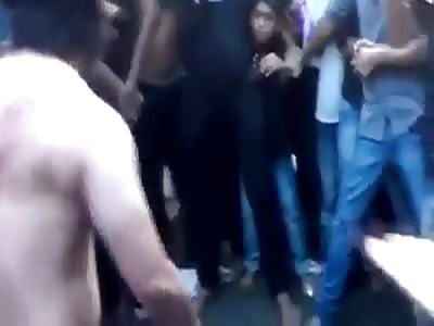 painful video. Man poniard to own body