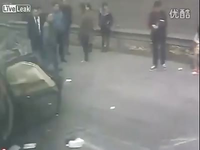 Truck Ploughs Through Accident Scene