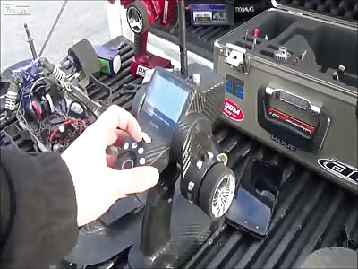 HIGH SPEED RC CAR CRASHES INTO GUY`S LEGS