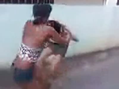 *BRAZIL* Girl beaten, dragged and rotated by her hair OVER AND OVER! LOL!