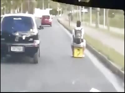 Just cruising in a ...BEERBOX CAR? WTF   (w/ subtitles - recorded by cops)