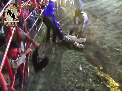 Bull Rider Brakes His Neck