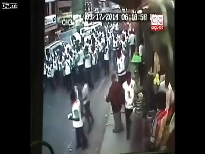 Car ploughs through a crowd 