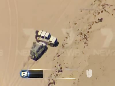 CAR DRIVES INTO THE WATER AFTER TRYING TO ESCAPE POLICE ON BEACH