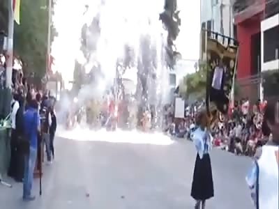 MAN BURNS DURING PARADE