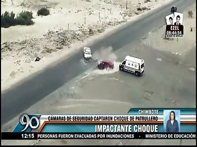 SECURITY CAMERAS CAPTURED POLICE CAR CRASH