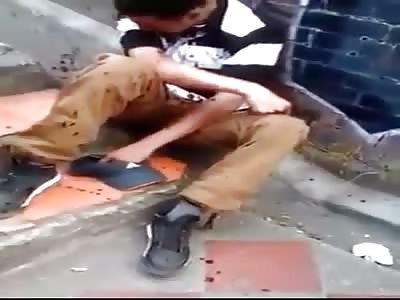 THIEF GETS A BIT OF MOB JUSTICE