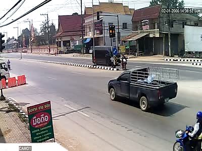 TRUCK COLLIDE WITH MOTORCYCLE