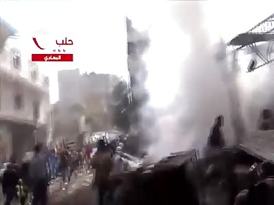 BLOOD, DEATH AND DESTRUCTION IN ALEPPO MARKET