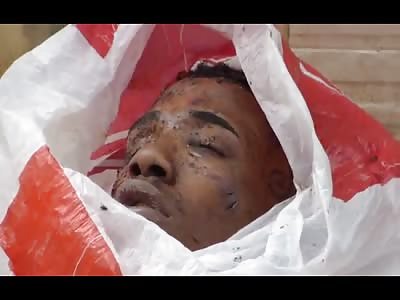 HEAD OF A MAN IS FOUND IN PLASTIC BAG