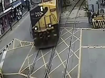 ELDERLY ESCAPING DEATH ON RAILWAY