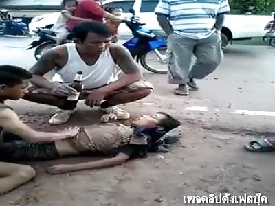 COMPLETE IDIOT GIVE BEER FOR DYING GUY