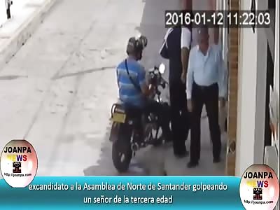 OLD MAN ALMOST BITTEN BY DOG AND THEM BEATEN BY AN ASSHOLE