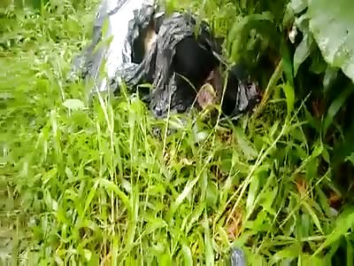 WOMAN'S BODY FOUND IN TRASH BAGS.