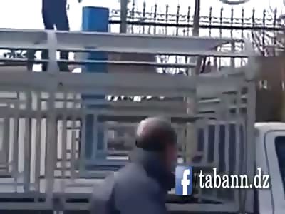 MAN SETS HIMSELF ON FIRE