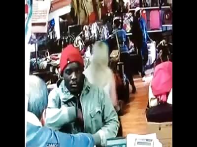 SHOP OWNER SHOT DEAD AT POINT BLANK RANGE