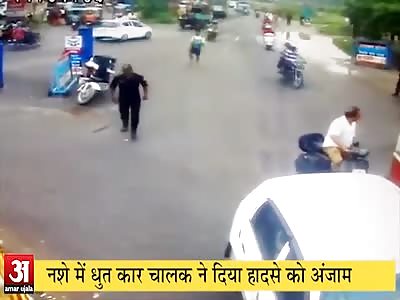 DRUNKEN CAR DRIVER HIT A POLICEMAN