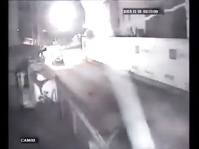 VIOLENT MOTORCYCLE ACCIDENT: WATCH A WOMAN FLYING OVER THE FENCE (SLOW MOTION ADDED)