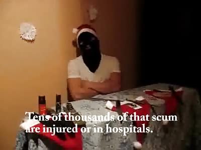 Russian Neonazis give a black man a present for christmas