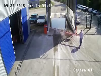 Two drunk scooter riders have fun in Russia