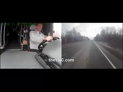 Accident  Bus and Truck. 