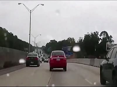 Truck bursts into flames on US freeway 