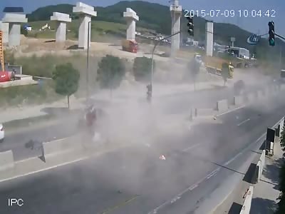 Car destroyed by truck