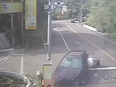 Underage Driver Steals A Car And Hits Two Separate Scooter Drivers! (*Warning* Graphic)