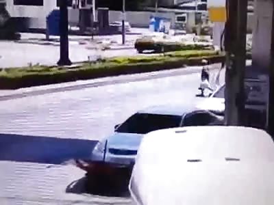 Guy on Motorbike hits and Sends 80 year old Lady flying in the Air Dead 