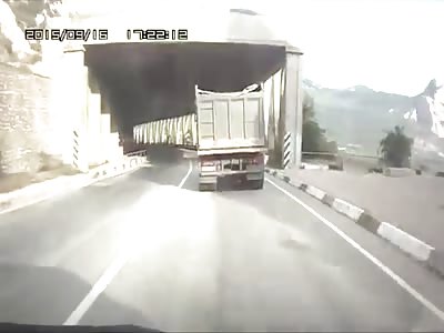 Truck crushed car in brutal accident