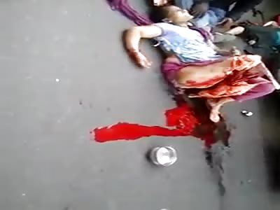  Accident aftermath .. Family hit by a truck.. Horrific scene  