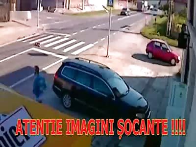Fatal accident crosswalk Talmaciu DN7 Sibiu Romania 