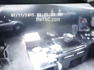 Car Smashes into Fast Food Restaurant.