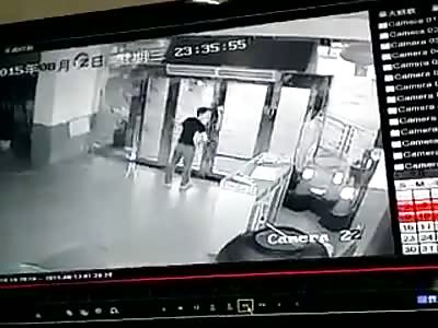  Tianjin -  Moment before the explosion Mind Bowing Footage of Man Blown Away from Explosion in CHina 