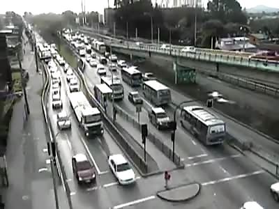 Stoned truck driver on rampage