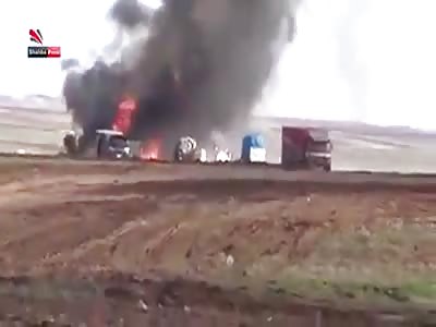 Russian aircraft continued to monitor and bomb Syrian smuggling of oil tankers and trucks to Turkey