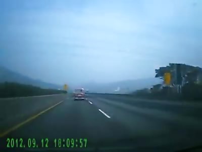 car catches fire in full swing