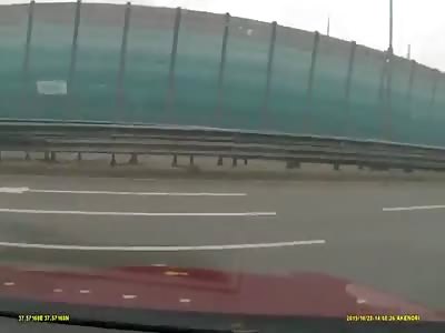 Truck's spare tire causes crash