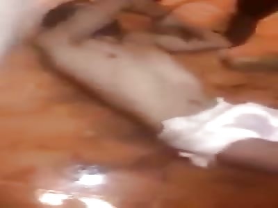 Head torture for man wearing diapers