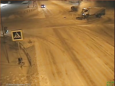 Car Smashed into a Snow Plow