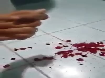 Suicidal Girl Films Wrist Cutting